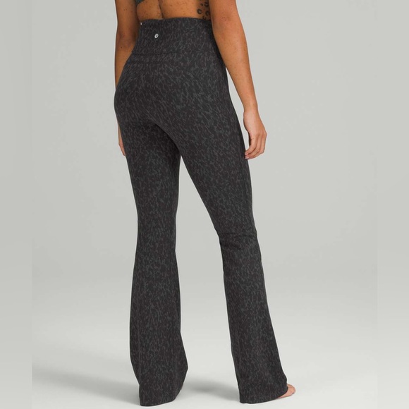 lululemon athletica Pants - Lululemon Groove Super-High-Rise Flared Pant Nulu Leopard Camo Deep Coal Multi 2